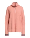 Aragona Woman Turtleneck Salmon Pink Size 8 Cashmere In Pink