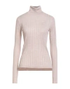 Aragona Woman Turtleneck Sand Size 12 Merino Wool In Pink