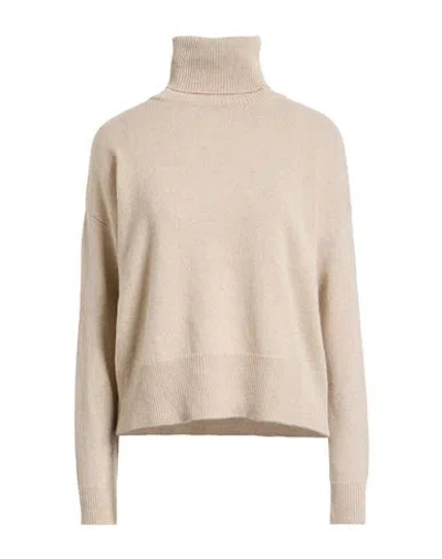 Aragona Woman Turtleneck Sand Size 6 Cashmere In Neutral