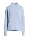 Aragona Woman Turtleneck Sky Blue Size 2 Baby Alpaca Wool, Merino Wool