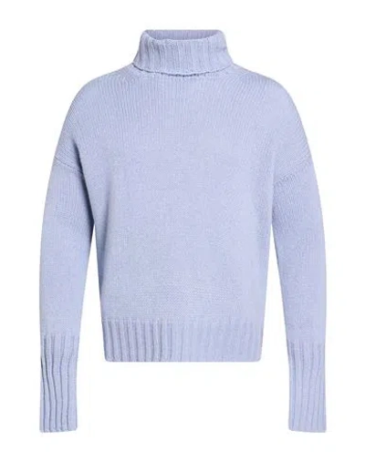 Aragona Woman Turtleneck Sky Blue Size 2 Cashmere In Purple