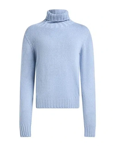 Aragona Woman Turtleneck Sky Blue Size 2 Cashmere