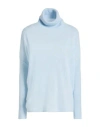 Aragona Woman Turtleneck Sky Blue Size 6 Cashmere