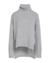 Aragona Woman Turtleneck Sky Blue Size 8 Baby Alpaca Wool, Merino Wool In Gray