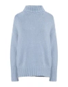 Aragona Woman Turtleneck Sky Blue Size 8 Cashmere