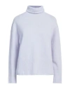 Aragona Woman Turtleneck Sky Blue Size 4 Virgin Wool, Cashmere
