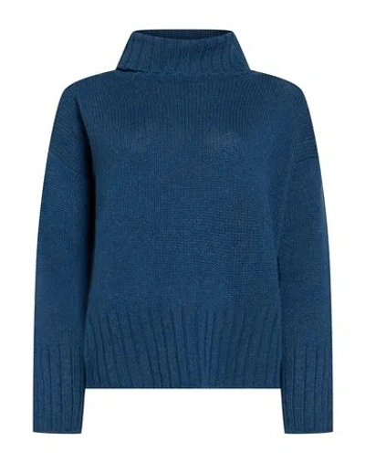Aragona Woman Turtleneck Slate Blue Size 2 Cashmere