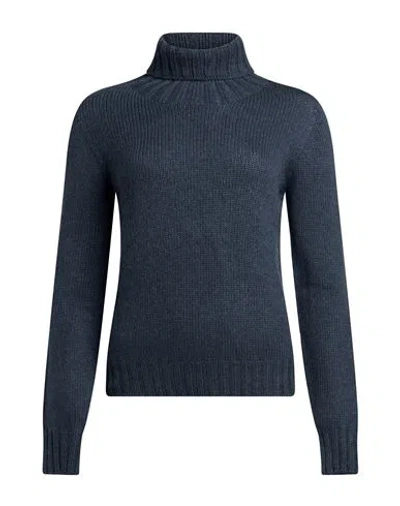 Aragona Woman Turtleneck Slate Blue Size 4 Cashmere