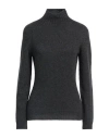 Aragona Woman Turtleneck Charcoal Size 10 Wool, Cashmere In Grey