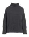 Aragona Woman Turtleneck Steel Grey Size 12 Cashmere