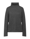 Aragona Woman Turtleneck Charcoal Size 2 Virgin Wool, Cashmere In Grey