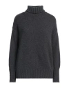 Aragona Woman Turtleneck Steel Grey Size 6 Cashmere