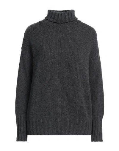 Aragona Woman Turtleneck Steel Grey Size 6 Cashmere In Grey