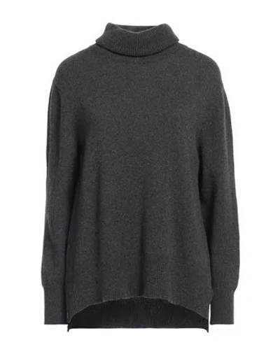Aragona Woman Turtleneck Steel Grey Size 8 Cashmere