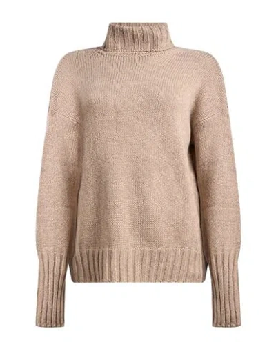 Aragona Woman Turtleneck Taupe Size 2 Cashmere In Neutral