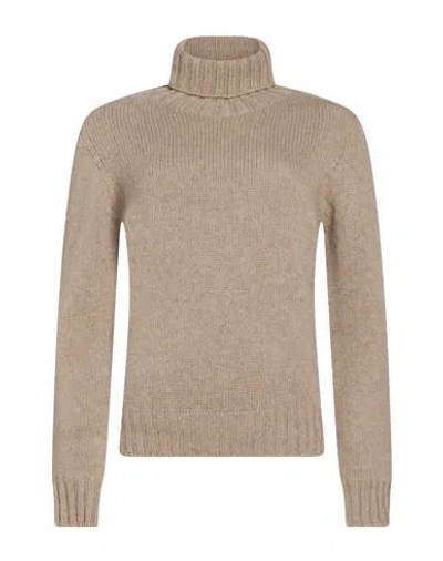 Aragona Woman Turtleneck Taupe Size 2 Cashmere In Neutral