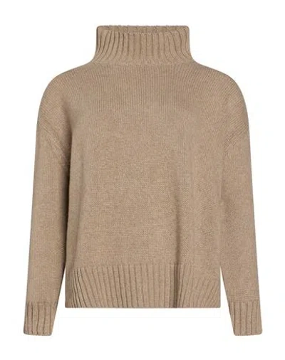 Aragona Woman Turtleneck Taupe Size 6 Cashmere In Brown