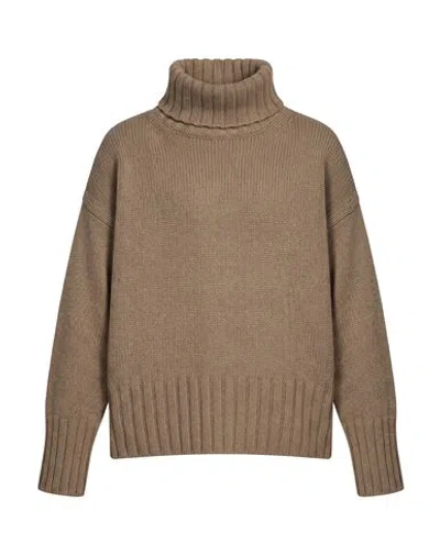 Aragona Woman Turtleneck Taupe Size 6 Cashmere In Brown