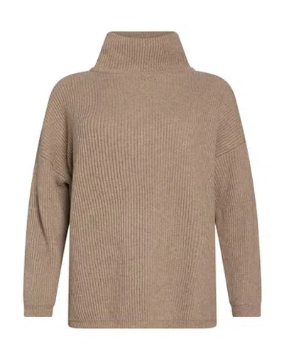 Aragona Woman Turtleneck Taupe Size 6 Cashmere In Brown