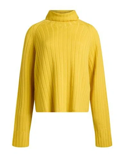 Aragona Woman Turtleneck Yellow Size 2 Merino Wool