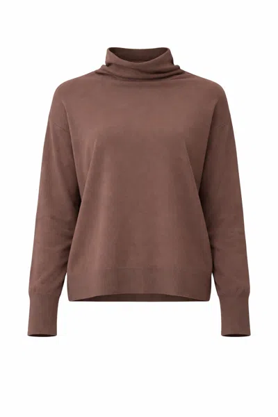 Aragona Women's Virgin Wool High-neck Sweater In Brown