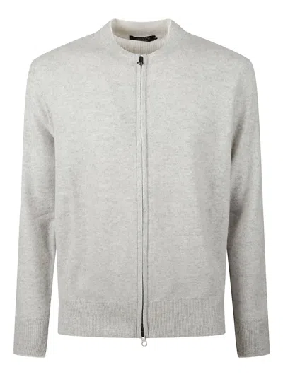 Aragona Zip-up Cashmere Cardigan In Gray