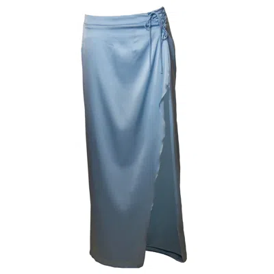 Araiá Paradis Women's Lazuline Blue Silk Maxi Skirt