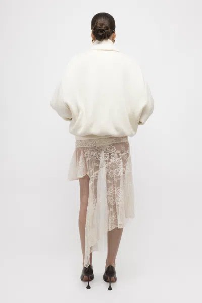 Arakii Asymmetrical Lace Skirt In White