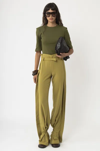 Arakii Balloon Flap Pants In Olive Green