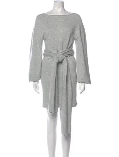 Pre-owned Arakii Bateau Neckline Mini Dress In Gray