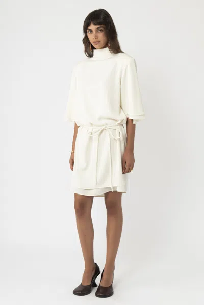 Arakii Belted Mini Dress In Off-white