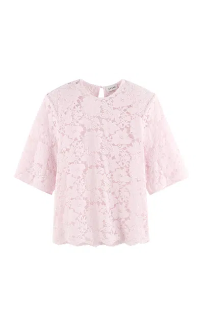 Arakii Boxy Velvet Lace Top Exclusive In Pink