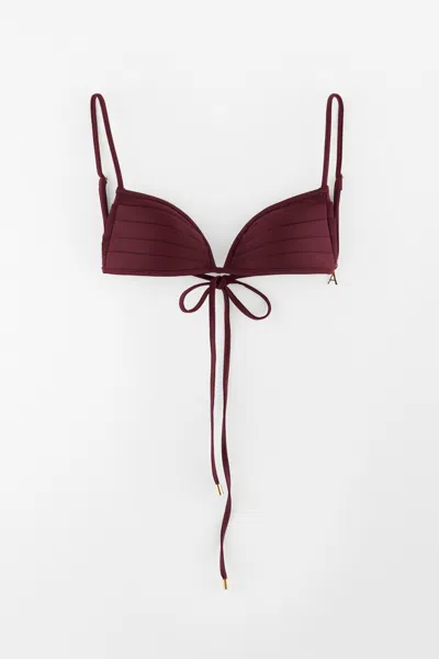 Arakii Butterfly Bikini Top In Brown