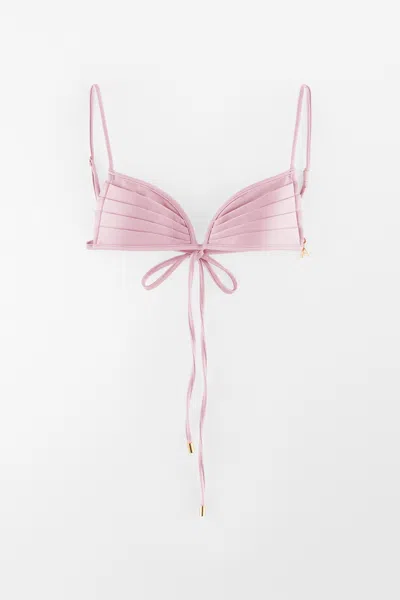 Arakii Butterfly Bikini Top In Pink