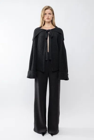 Arakii Cascade Collar Knit In Gray