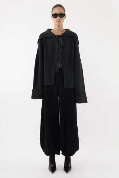 Arakii Cascade Collar Knit In Gray