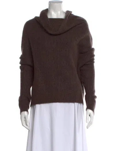 Pre-owned Arakii Cowl Neck Sweater In Brown