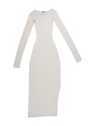 Pre-owned Arakii Crew Neck Long Dress In White