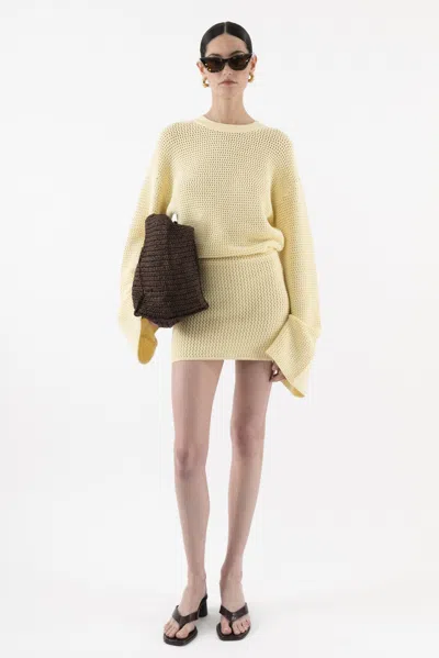 Arakii Crochet T-shirt Dress In Yellow