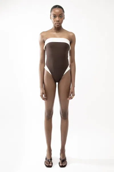 Arakii Cuff Swimsuit In Brown