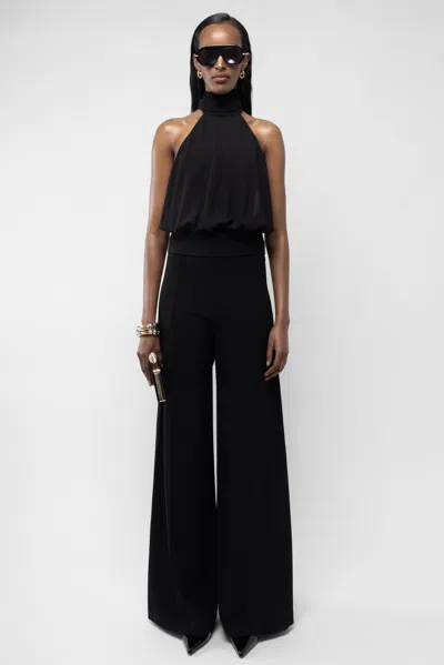 Arakii Deep Back Halter Top In Black