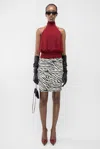 Arakii Deep Back Halter Top In Burgundy