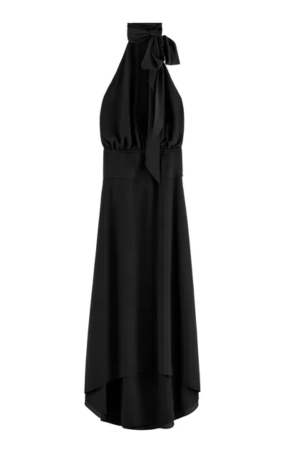 Arakii Deep Back Ruffled Maxi Dress Exclusive In Black