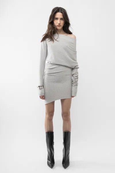 Arakii Diagonal Rib Dress In Gray