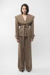 Arakii Double Collar Jacket In Brown