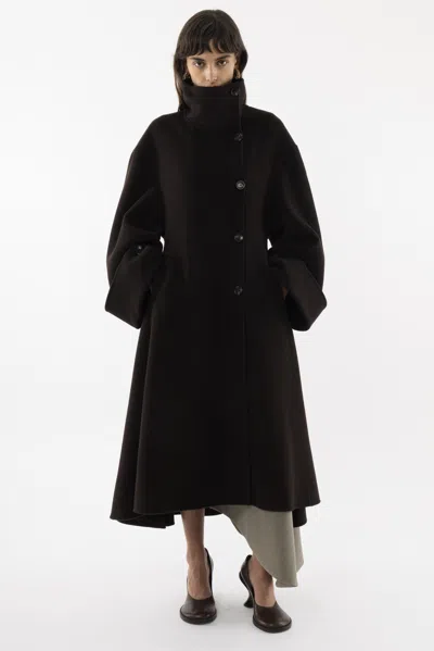 Arakii Double Faced Wool Coat In Brown