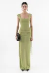 Arakii Draped Cut Out Dress In Green
