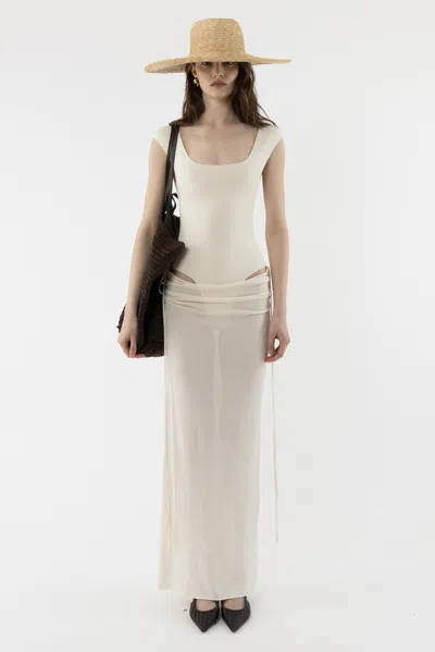 Arakii Draped Cut Out Dress In Neutral