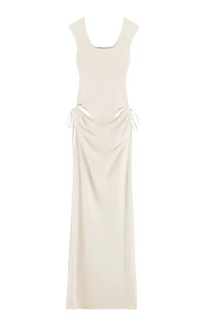 Arakii Draped Cut Out Maxi Dress Exclusive In White