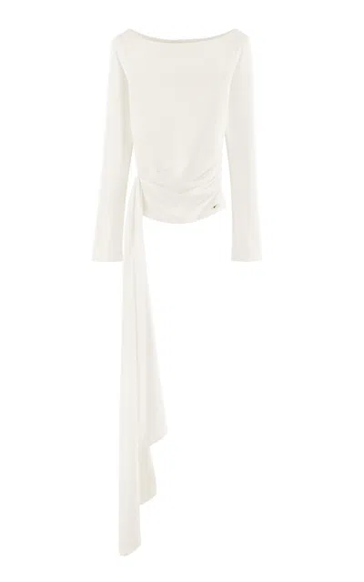 Arakii Draped Jersey Top Exclusive In White